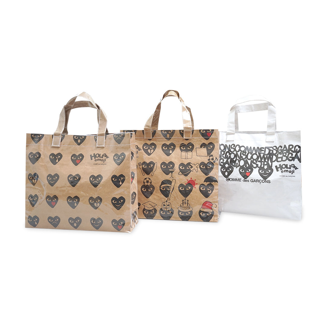 Comme des garcons 2025 holiday emoji tote bag