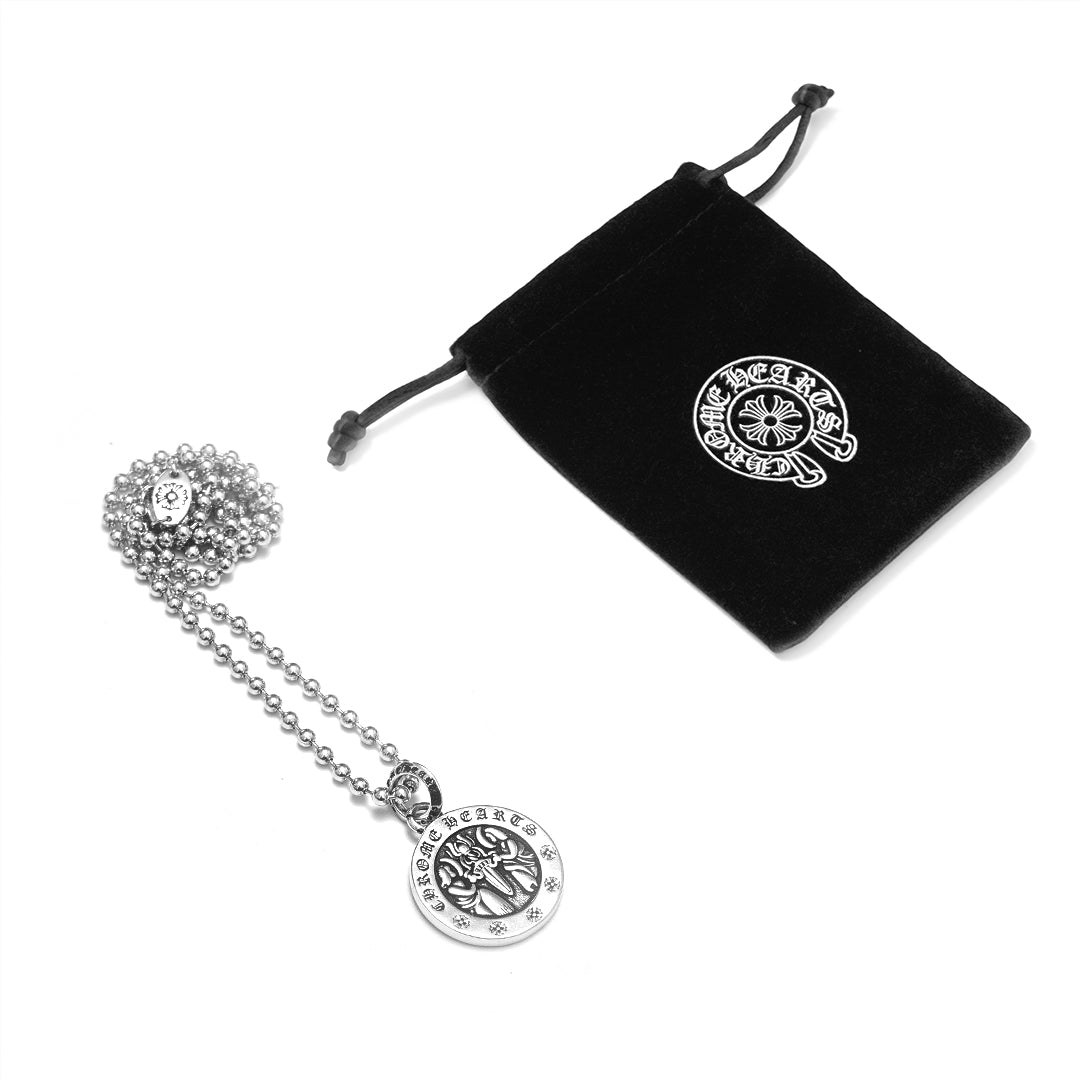 Chrome Hearts Round Angel Medallion Pendant Necklace