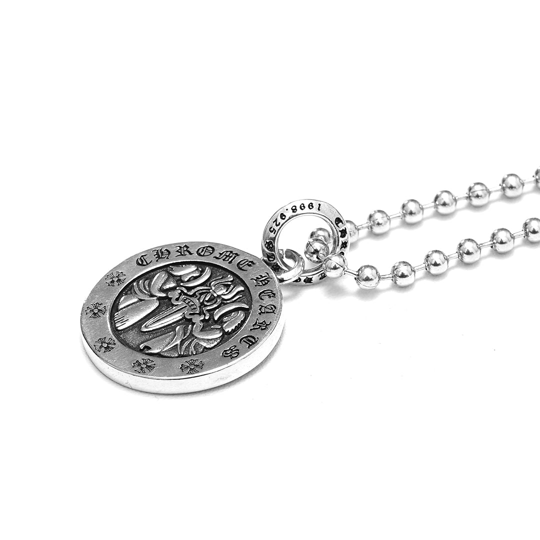 Chrome Hearts Round Angel Medallion Pendant Necklace