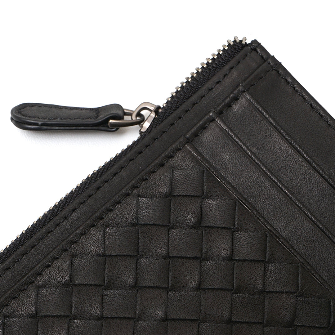 FOLX Intrecciato Leather Card Case