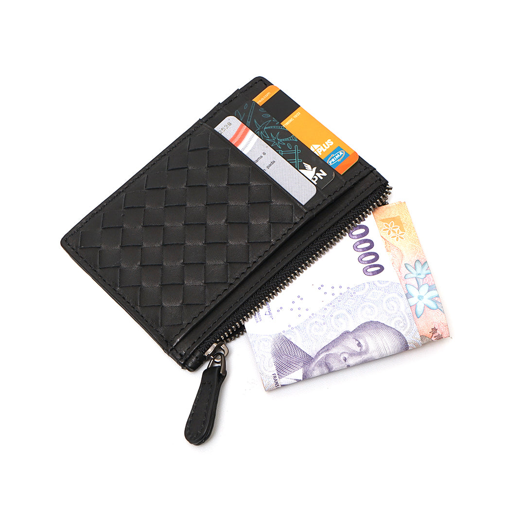 FOLX Intrecciato Leather Card Case