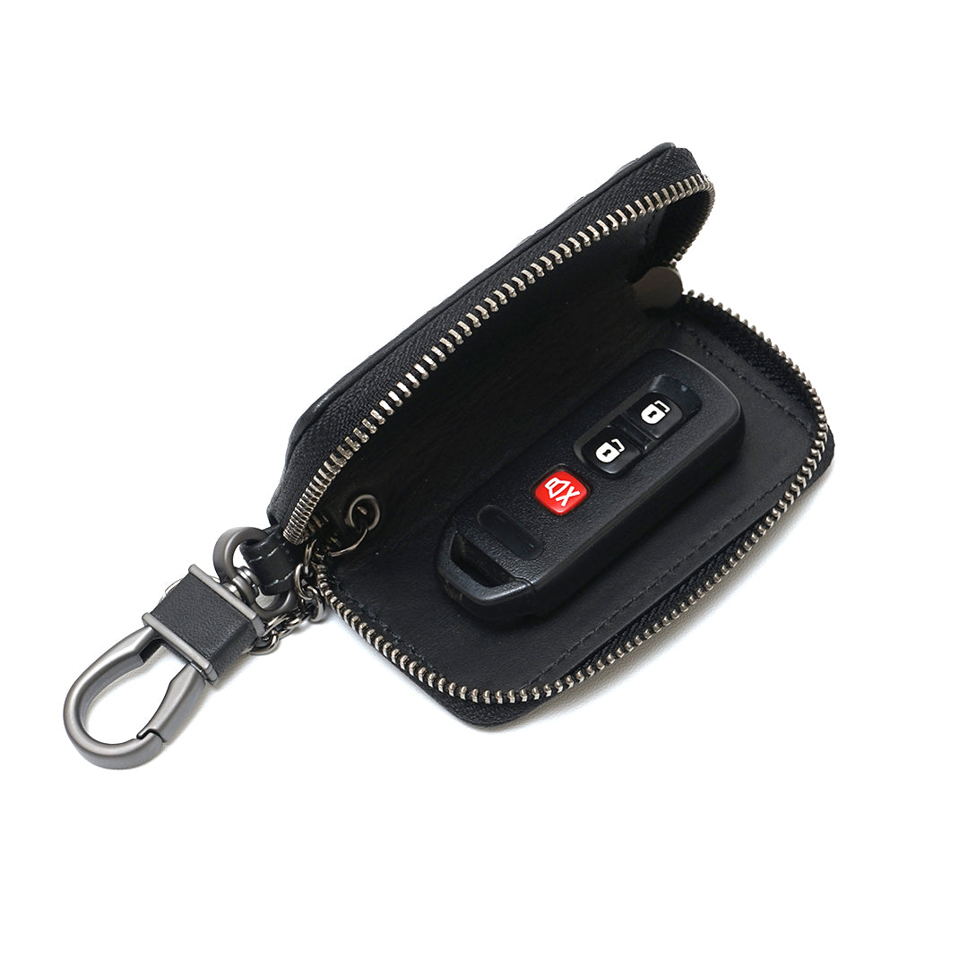 FOLX Intrecciato Leather Car Key Case