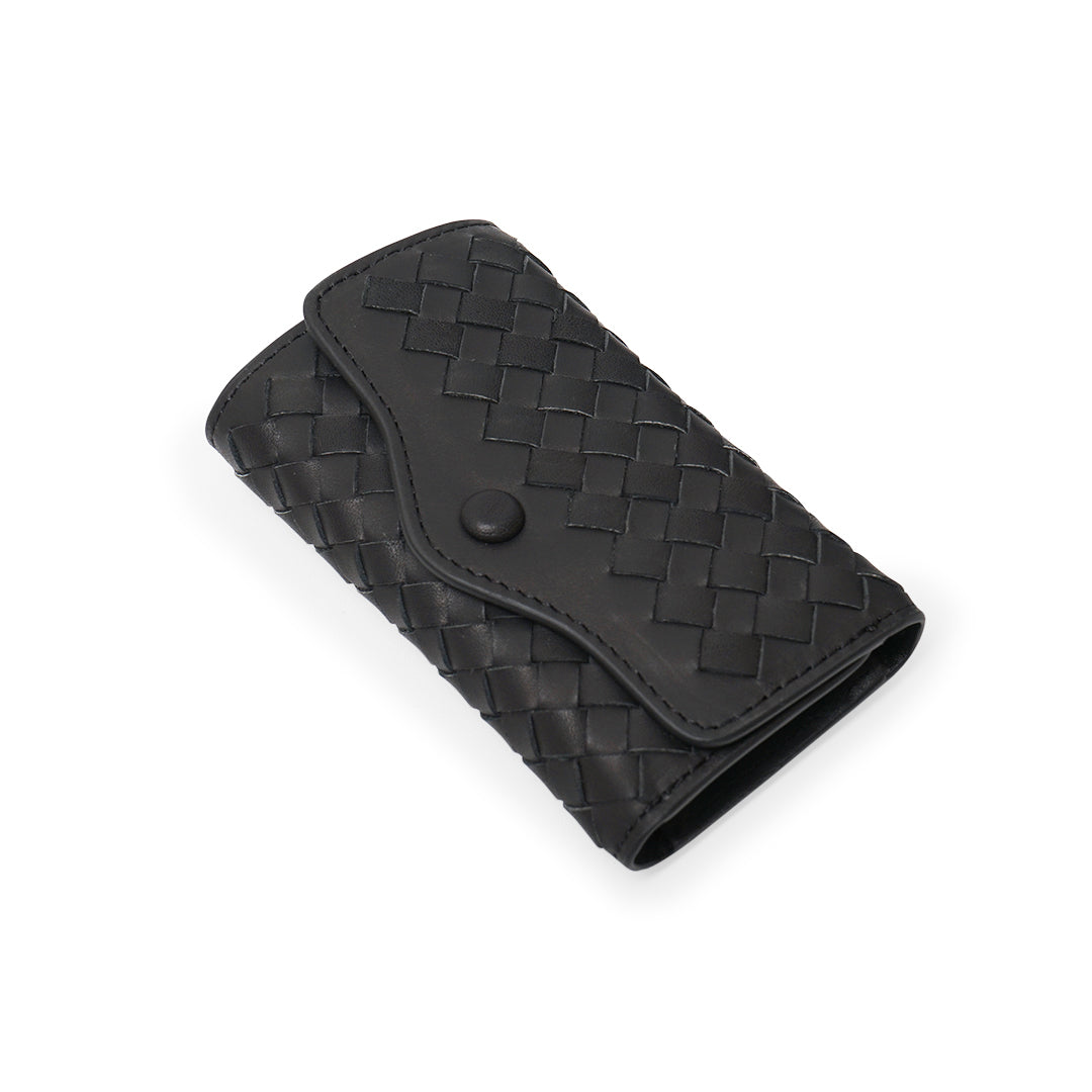 FOLX Intrecciato Leather Key Case