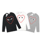 CDG Play Outline Red Heart Long Sleeve T-Shirt