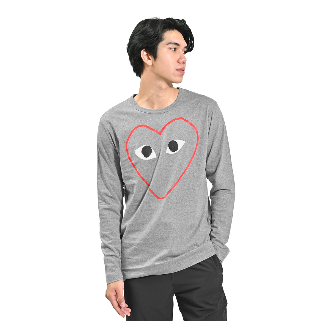 CDG Play Outline Red Heart Long Sleeve T-Shirt