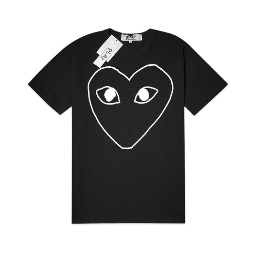 CDG Play White Outline Heart T-Shirt