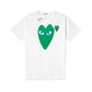 CDG Play Double Green Hearts T-Shirt