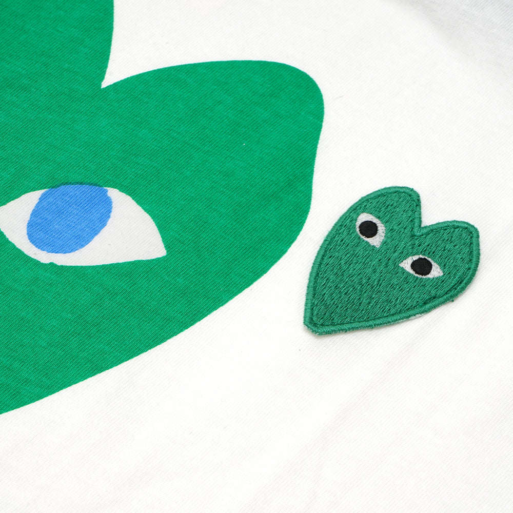 CDG Play Double Green Hearts T-Shirt