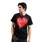 CDG Play Big Heart Splatter T-Shirt