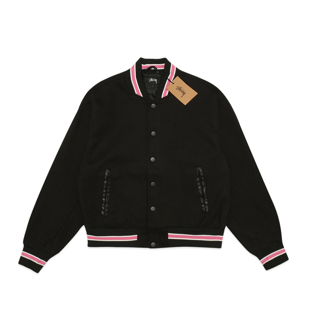 Stussy S Talk Melton Varsity Jacket