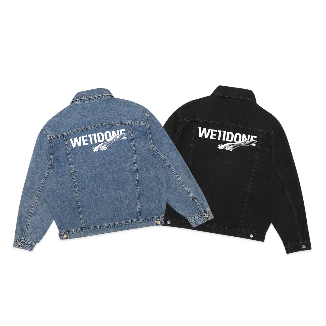 We11done 1506 Printed Trucker Denim Jacket