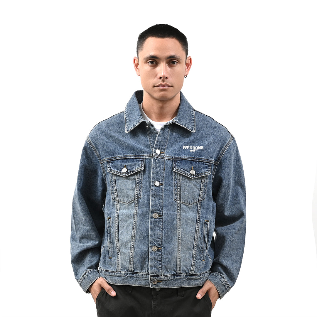 We11done 1506 Printed Trucker Denim Jacket