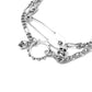 AMQ Safety Pin Skull Multi-Chain Bracelet