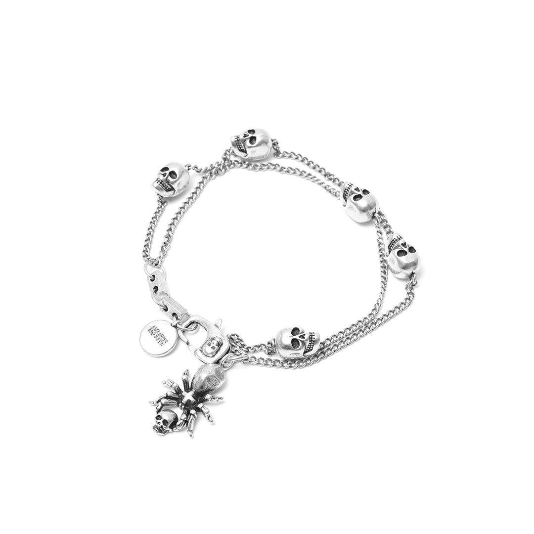 AMQ Skull and Spider Multi Chain Bracelet