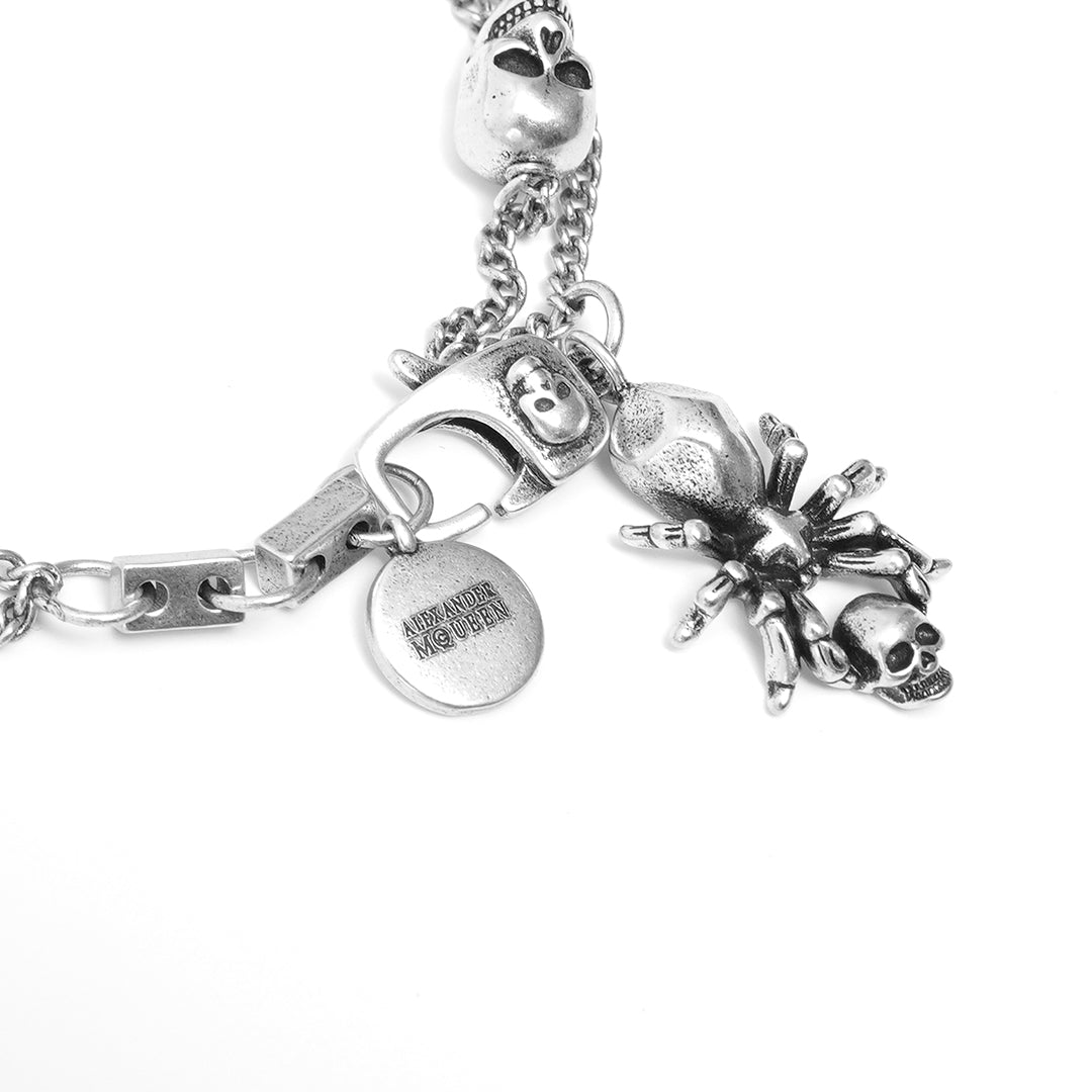 AMQ Skull and Spider Multi Chain Bracelet