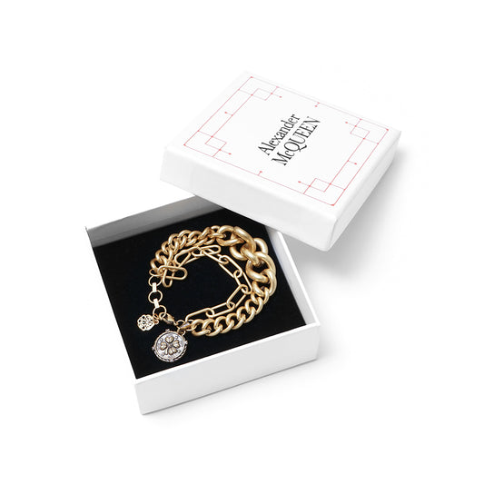 AMQ Gold Medallion Chain Bracelet