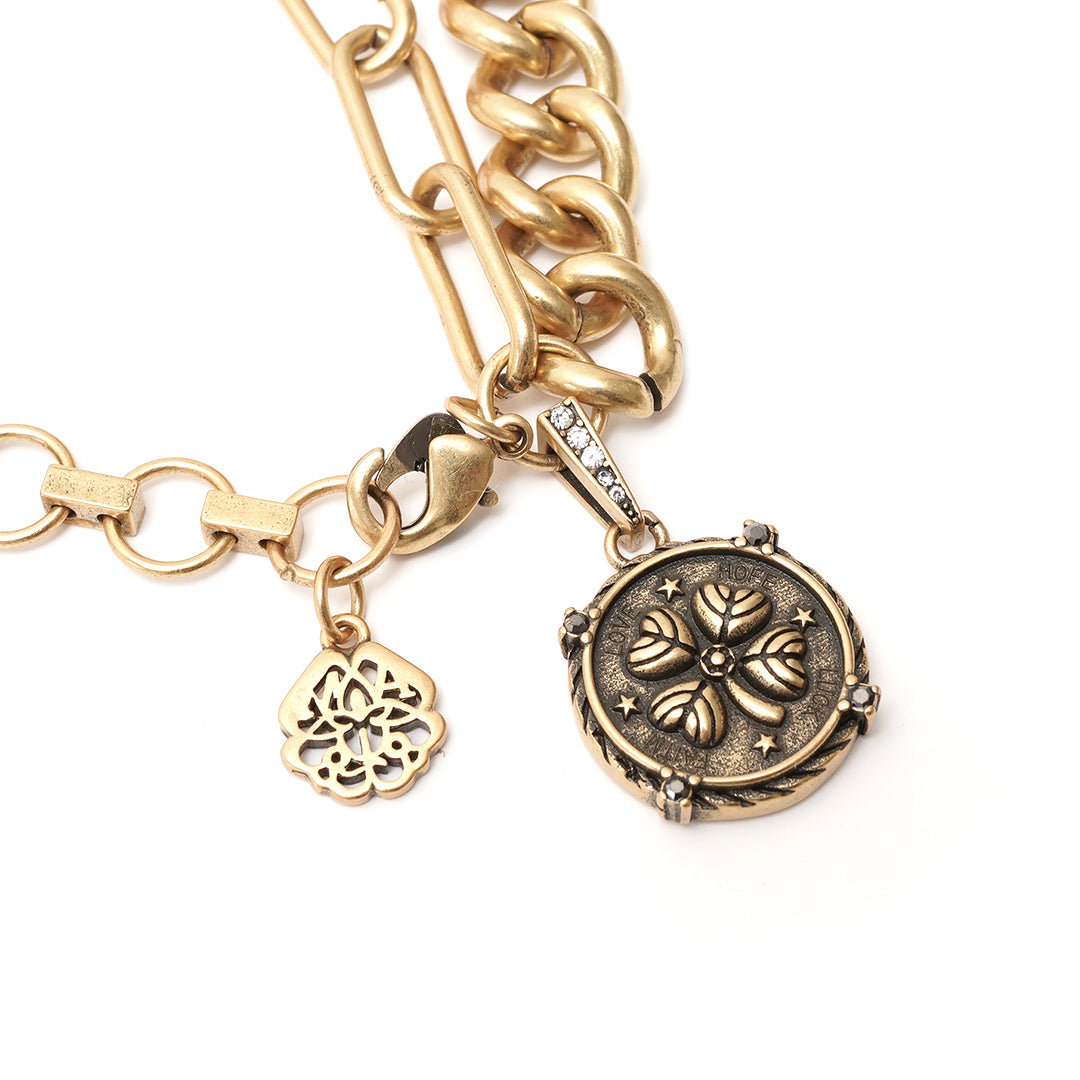 AMQ Gold Medallion Chain Bracelet