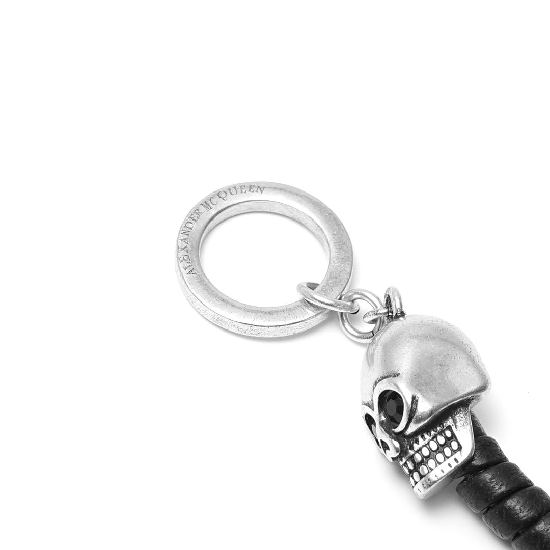 AMQ Skull Leather Bracelet