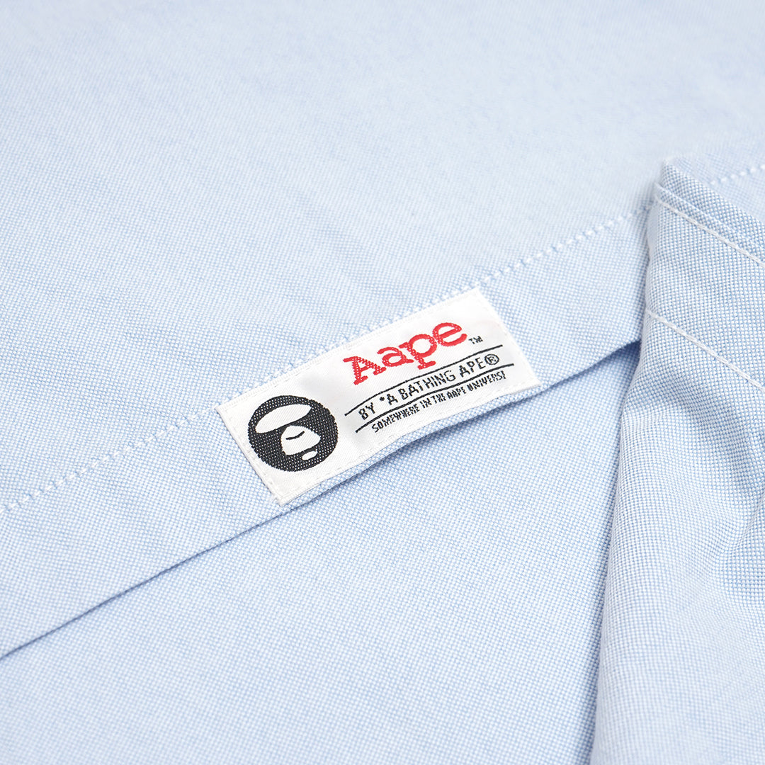 AAPE Oxford Center Text Long Sleeve Shirt