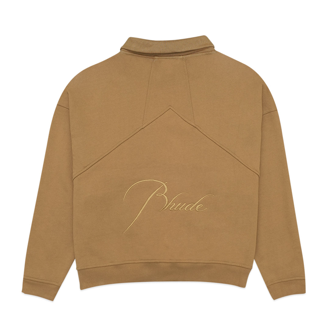 Rhude Logo Signature Paneled Half Zip Sweatshirt