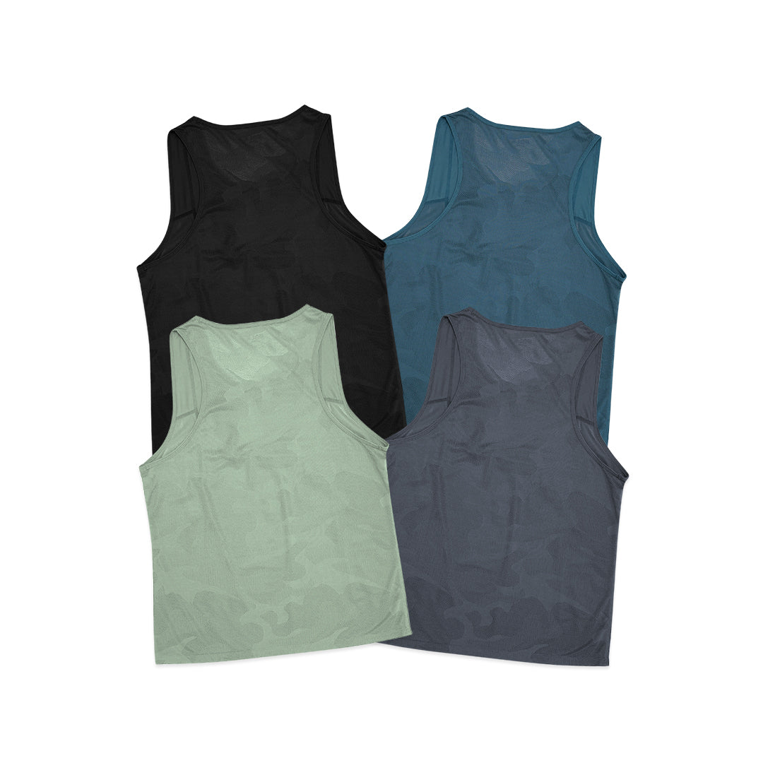 FOLX Patterned Mesh Sleeveless T-Shirt