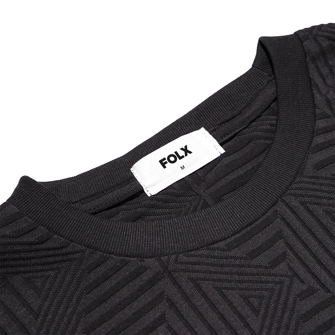 FOLX Jacquard Geometric Textured T-Shirt