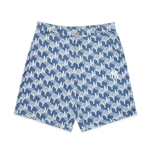 M7B Cube Monogram Denim Shorts