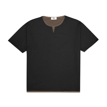 FOLX U Collar Faux Layered Poly T-Shirt