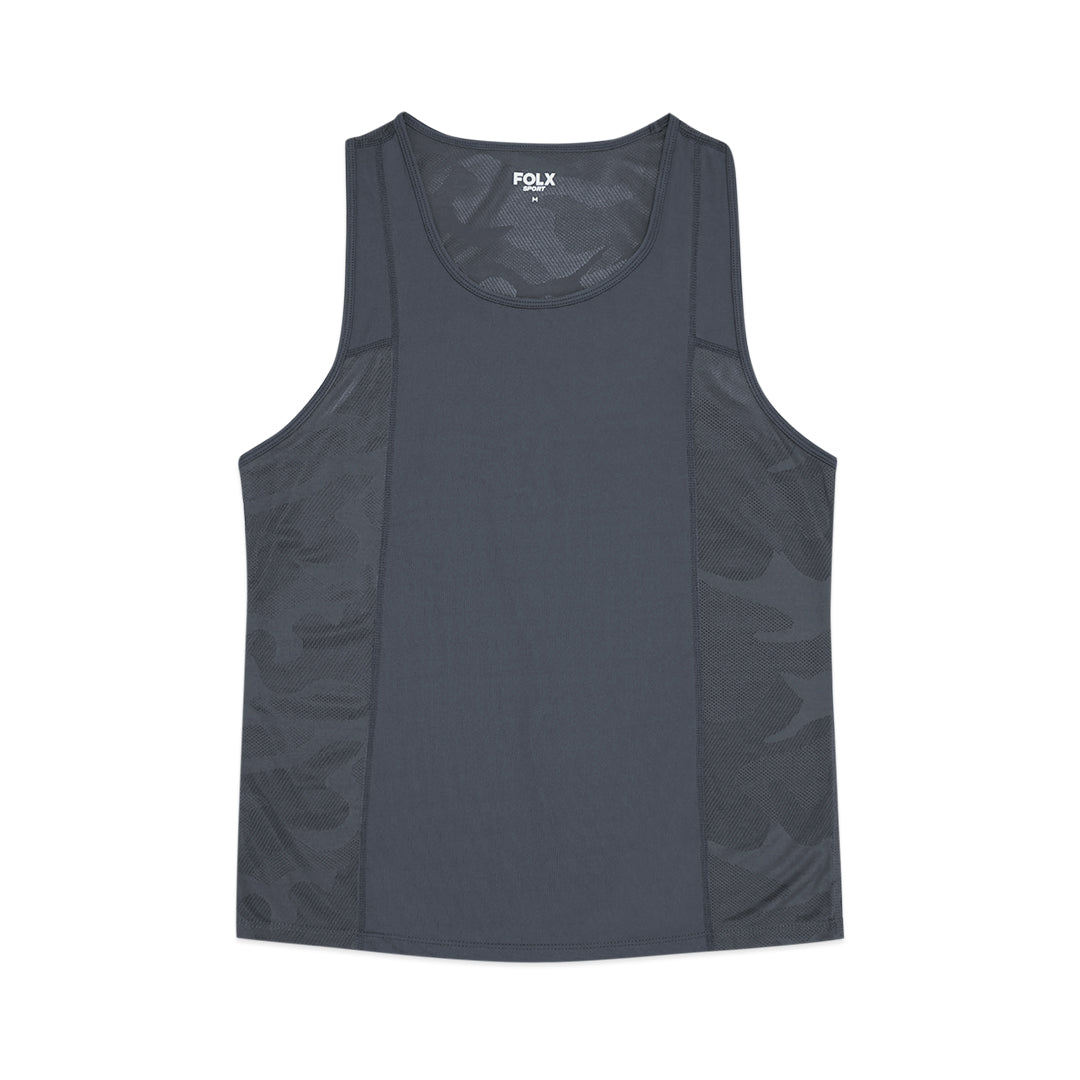 FOLX Patterned Mesh Sleeveless T-Shirt