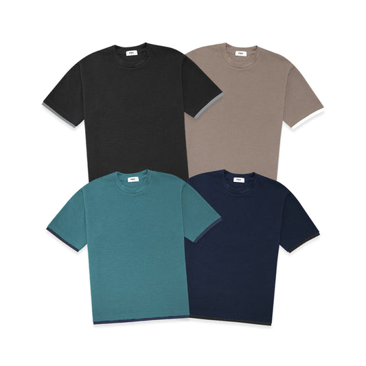 FOLX Layered Sleeves Textured T-Shirt