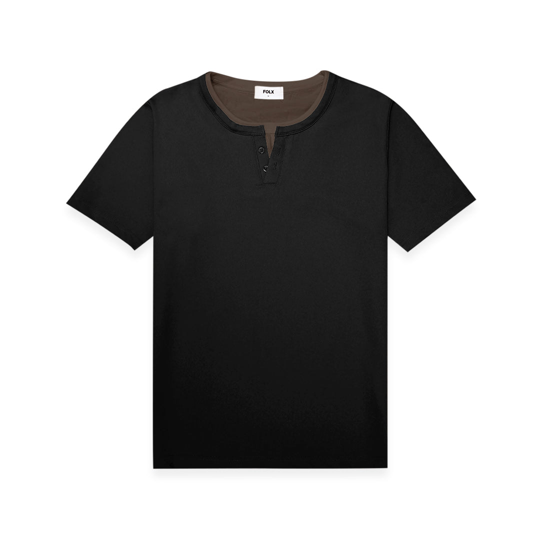 FOLX Faux Layered Henley T-Shirt