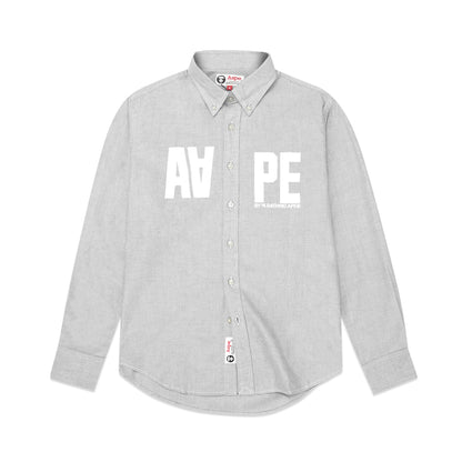 AAPE Oxford Center Text Long Sleeve Shirt