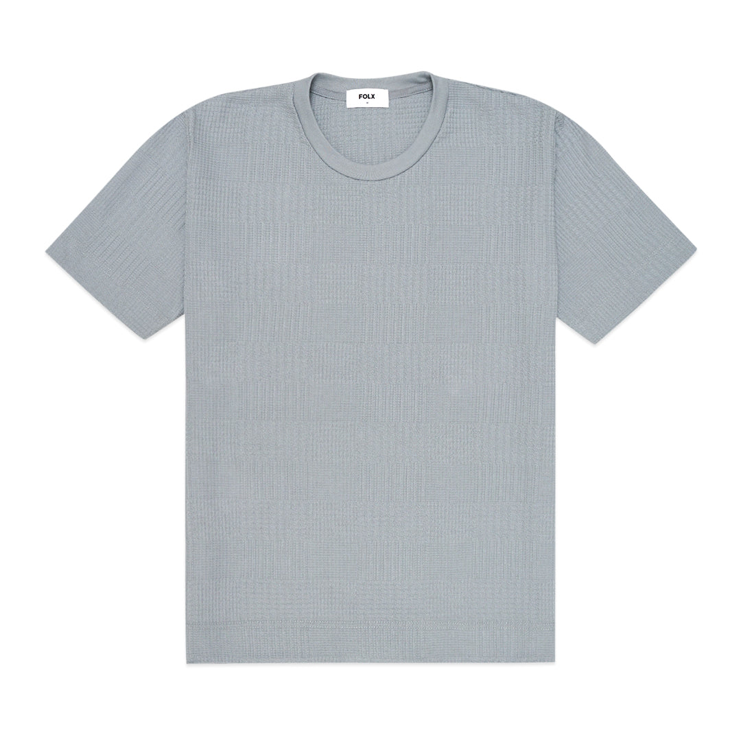 FOLX Jacquard Waffle Round Neck T-Shirt