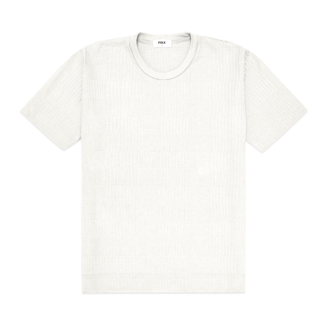 FOLX Jacquard Waffle Round Neck T-Shirt