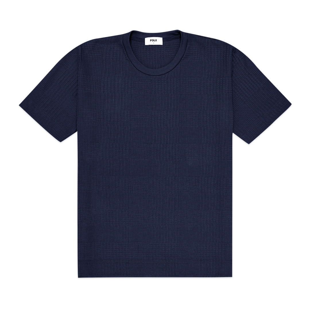 FOLX Jacquard Waffle Round Neck T-Shirt