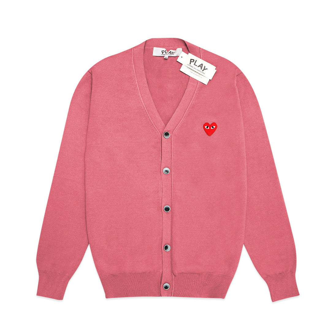 CDG Play Small Heart V-Neck Knit Cardigan