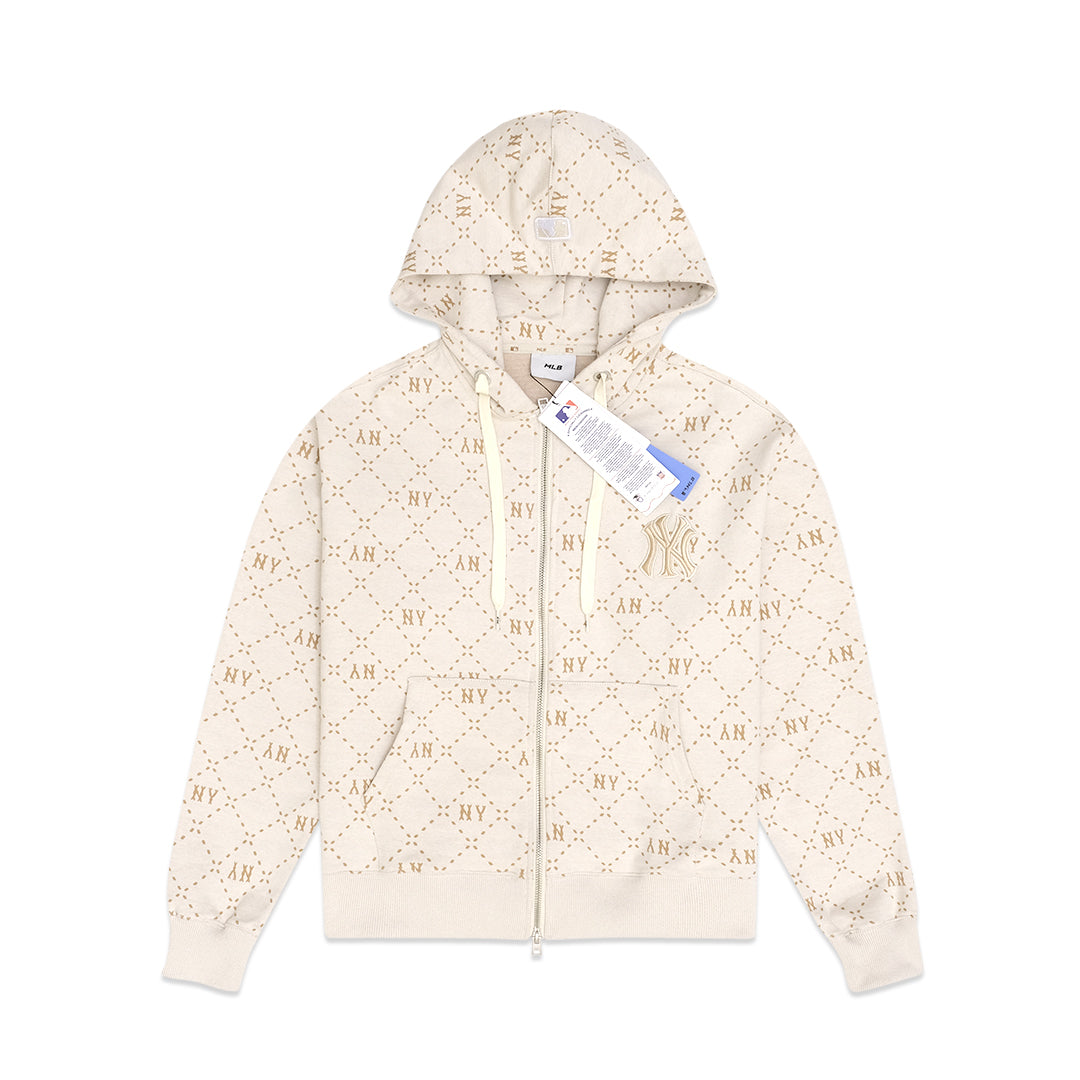 M7B Diamond Monogram Jacquard Zip Hoodie