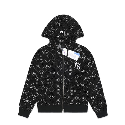 M7B Diamond Monogram Jacquard Zip Hoodie