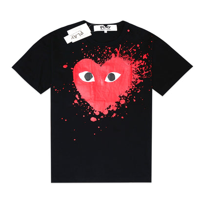 CDG Play Big Heart Splatter T-Shirt