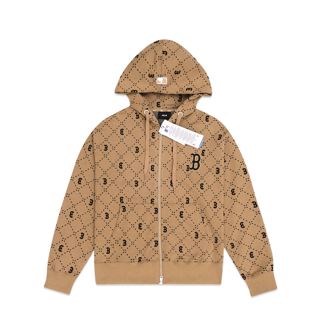 M7B Diamond Monogram Jacquard Zip Hoodie