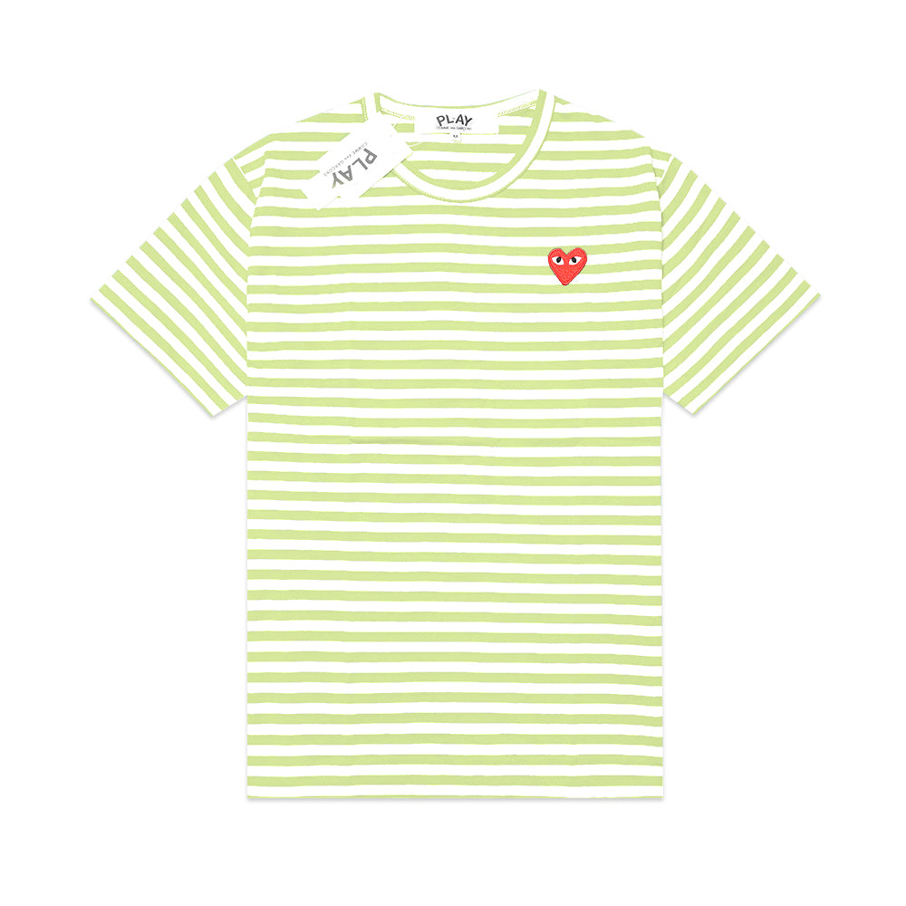 CDG Play Red Heart Striped T-Shirt