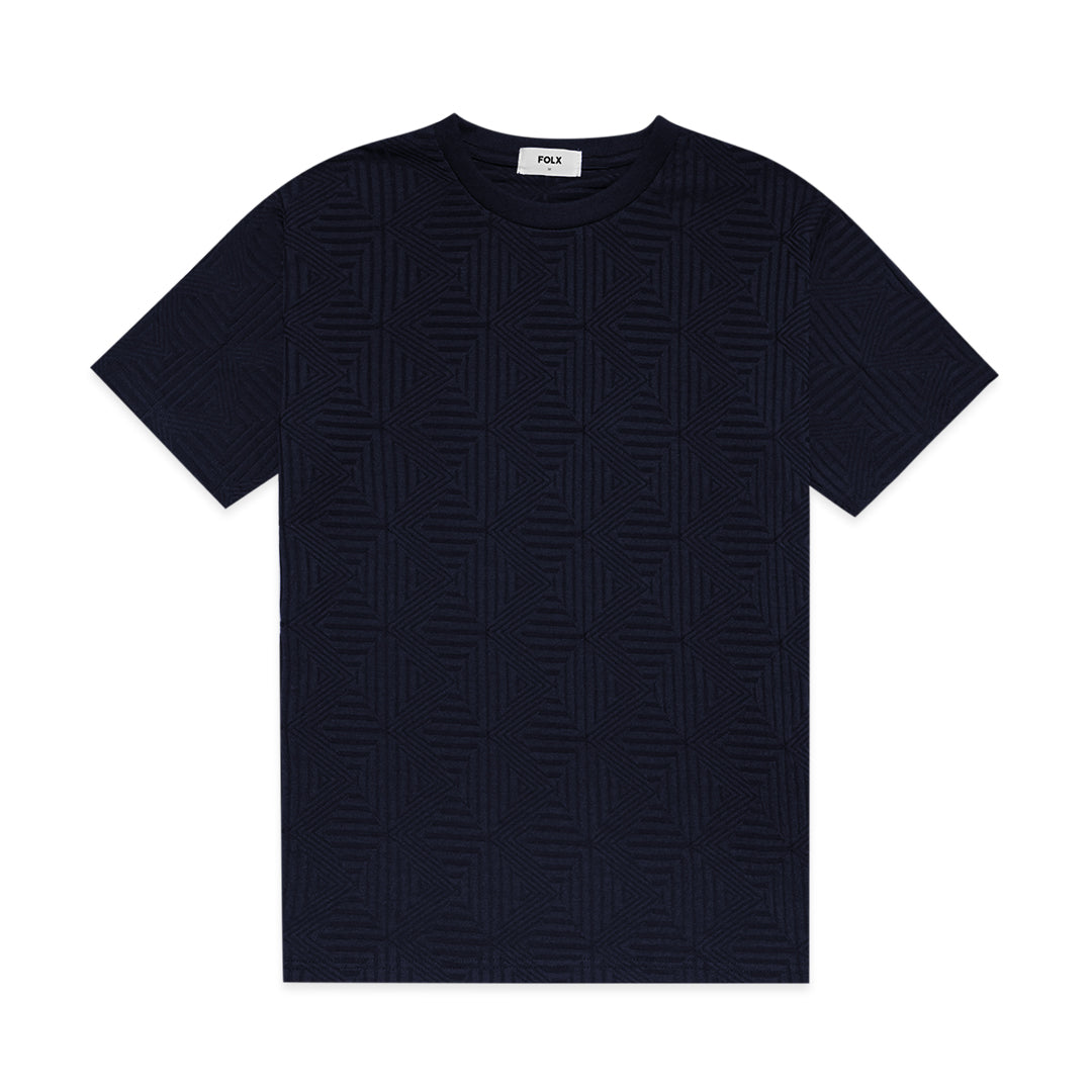 FOLX Jacquard Geometric Textured T-Shirt