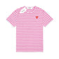 CDG Play Red Heart Striped T-Shirt