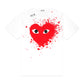 CDG Play Big Heart Splatter T-Shirt