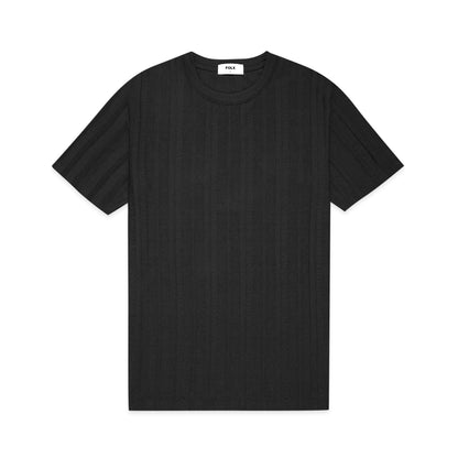 FOLX Solid Stripes Textured T-Shirt