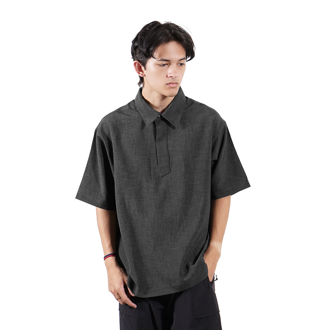 FOLX Half Zip Woven Short Sleeve Shirt