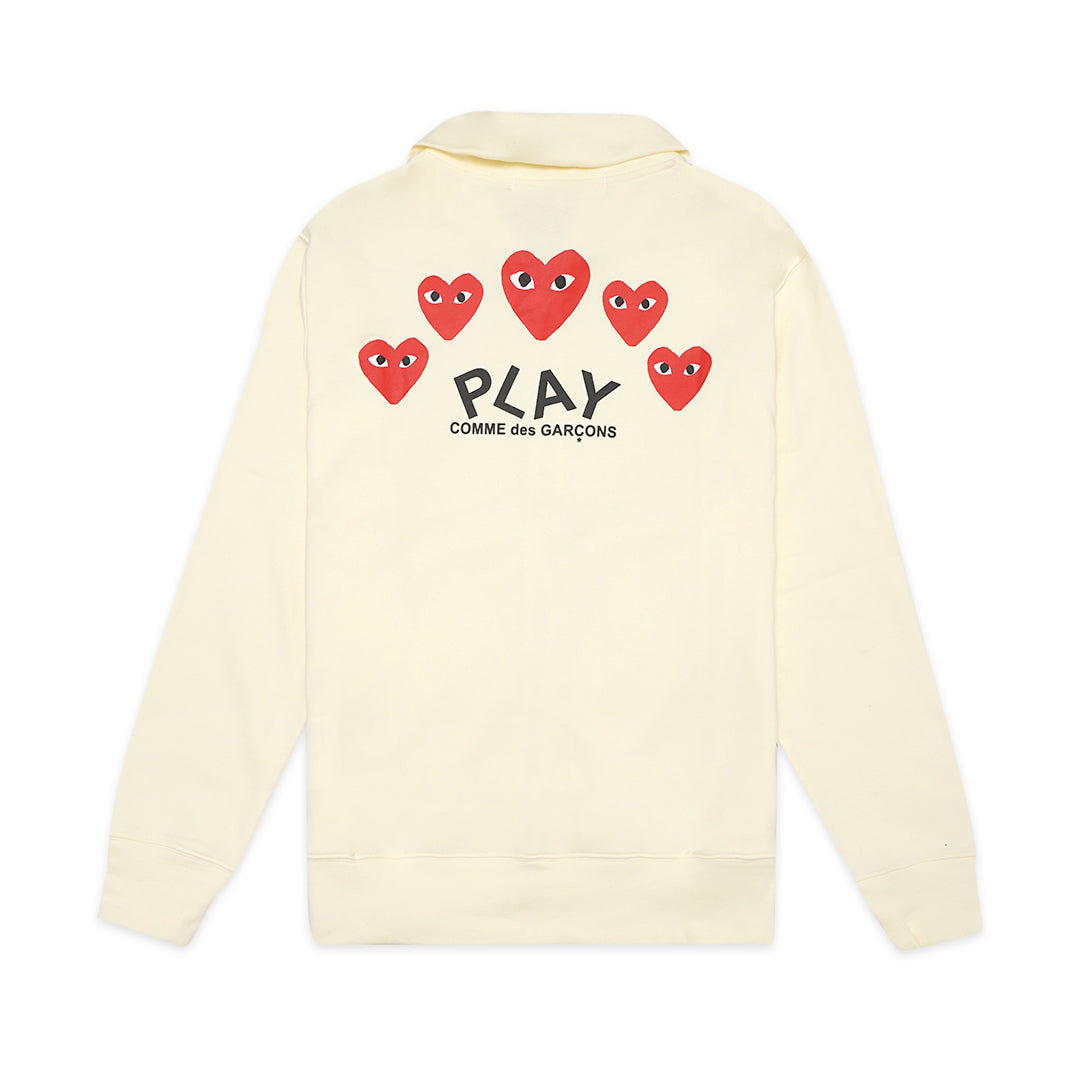 COMME DES GARÇONS PLAY Heart Zip-Up Hoodie With Back Logo