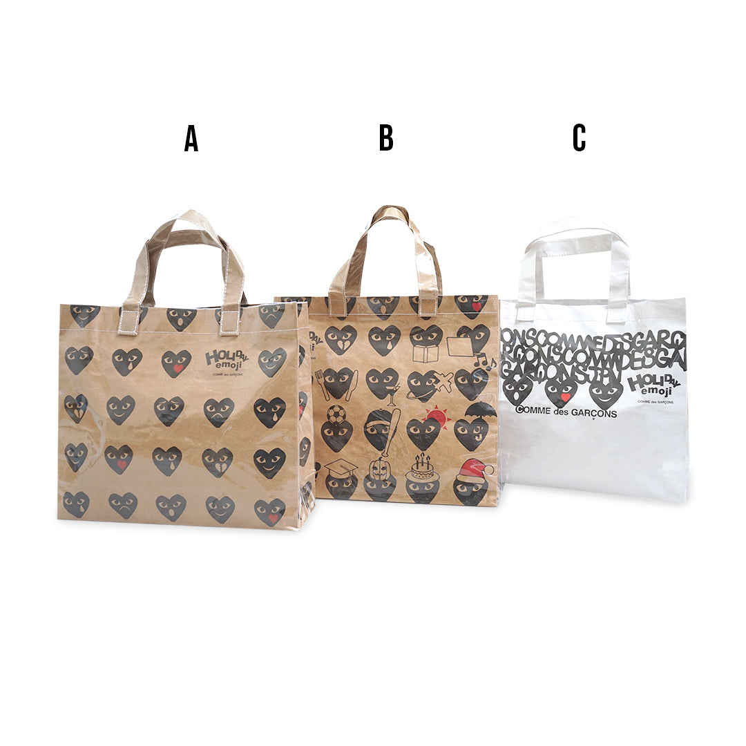 comme des garcons holiday emoji tote bag