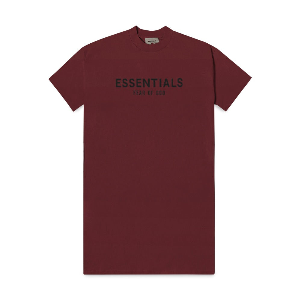 FOG Essentials T-Shirt Dress Maroon