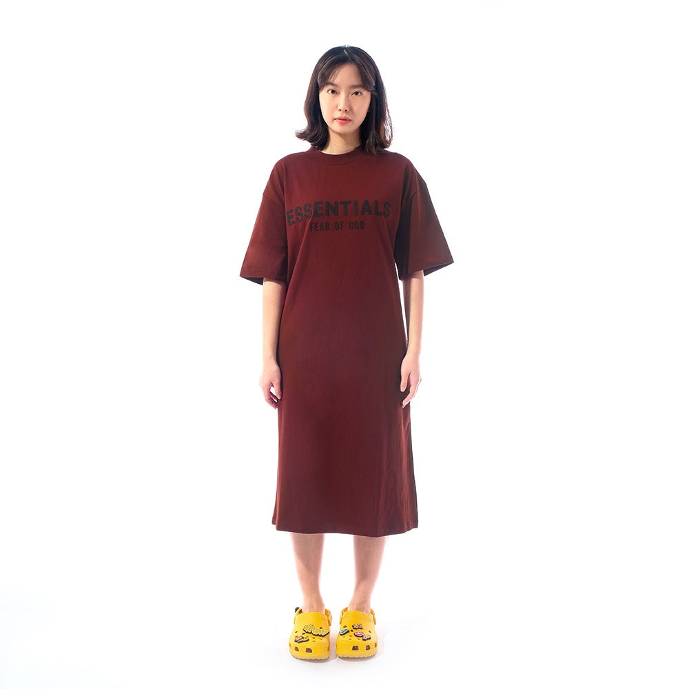 FOG Essentials T-Shirt Dress Maroon